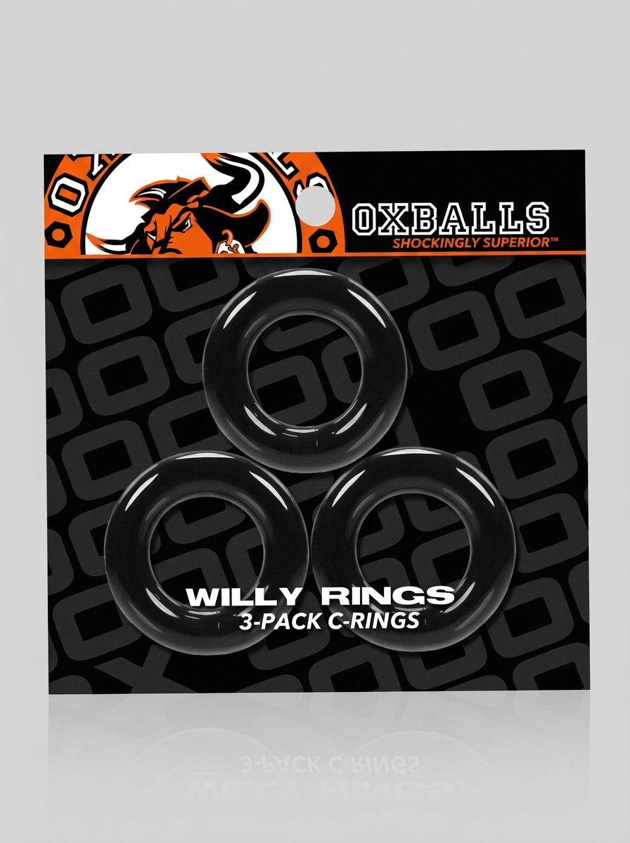 OxBalls Willy Rings 3-pack of super stretch cock rings, flexible and comfortable for enhanced erection support.