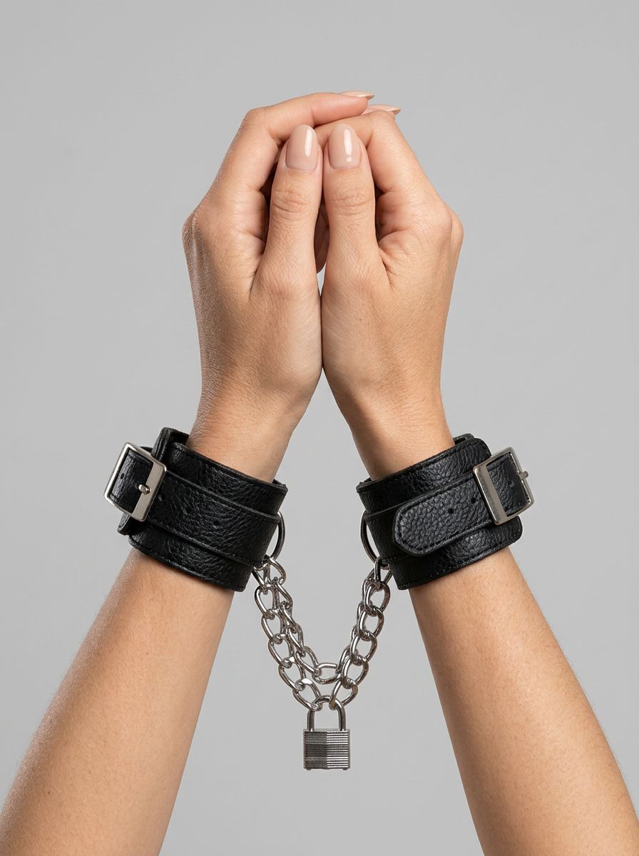 Heavy-Duty Leatherette Cuffs-Unisex for Ultimate Bondage and Kinky Play - Lux Fetish Cuffs showcasing premium quality and luxurious design.