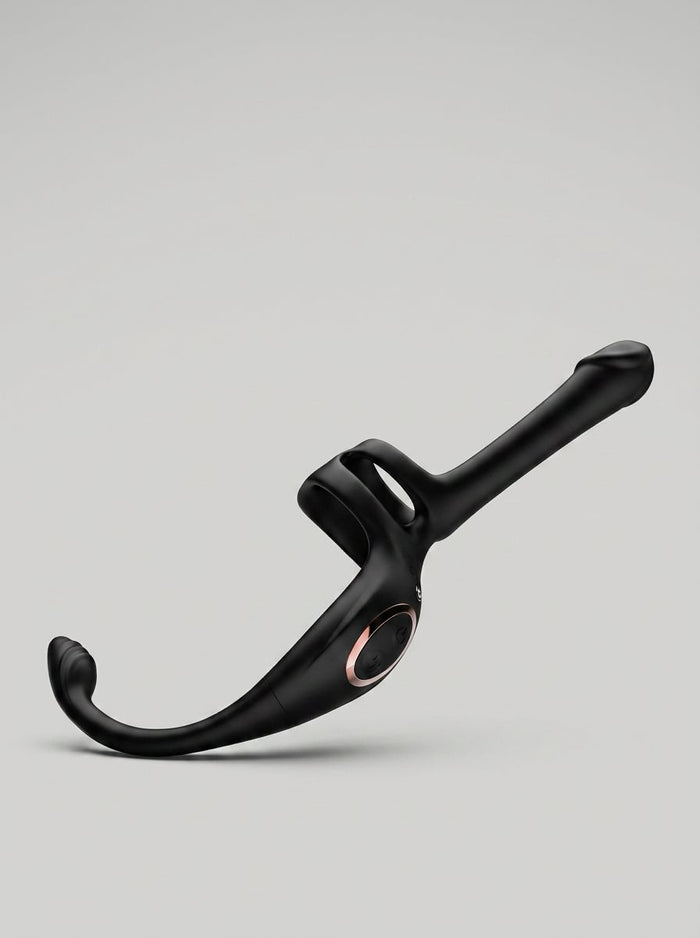 Explore new heights of satisfaction with the Hard Nox Drive Shaft 3-in-1 Pleasure Harness, an elegant combination of a cock ring, girth enhancer, and butt plug.