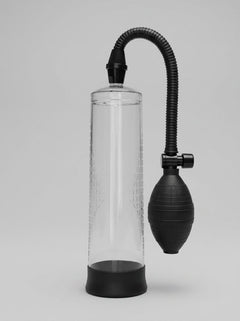 The Me You Us Pumped Up Clear Suction Penis Pump with quick release valve for instant relief, made from body-safe materials.
