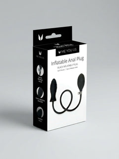 Stylish Me You Us Inflatable Ribbed Silicone Anal Butt Plug highlighting its premium body-safe silicone, ideal inflatable anal plug for luxury play.