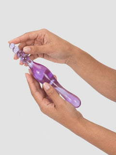Smoothy Prober Double-Ended Textured Jelly Anal Dildo, translucent pink double-ended anal dildo