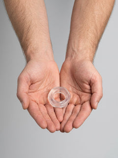 Prowler RED Cock Ring displayed beautifully, exemplifying its elegant craftsmanship and comfort, ideal for enhanced stamina and intense sensations during intimate moments with this high-quality Cock Ring.