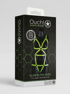 Sophisticated Full Body Covering Bondage Style Harness - Glow in the Dark, with a unique glow that activates under sunlight.