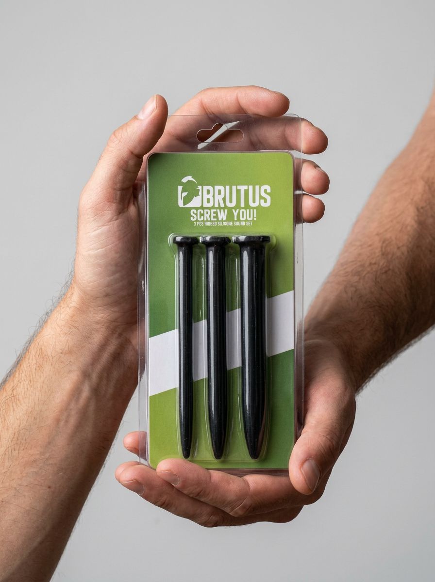 ABS Brutus Nail It silicone sounding set with 3 urethral dilators in 5mm, 9mm, and 11mm for sounding and dilating.