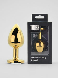 Toosh Metal Butt Plug With Gems - Aluminium Alloy, Jewelled Base, Beginner Friendly metal butt plug with red, pink and clear gem options