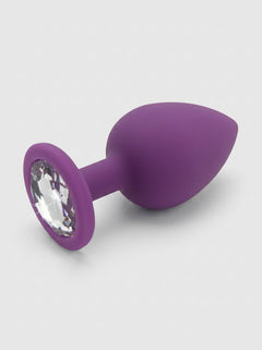 Toosh Silicone Butt Plug with Clear Gem Base - 3 colours and 3 sizes available, refined silicone butt plug product detail
