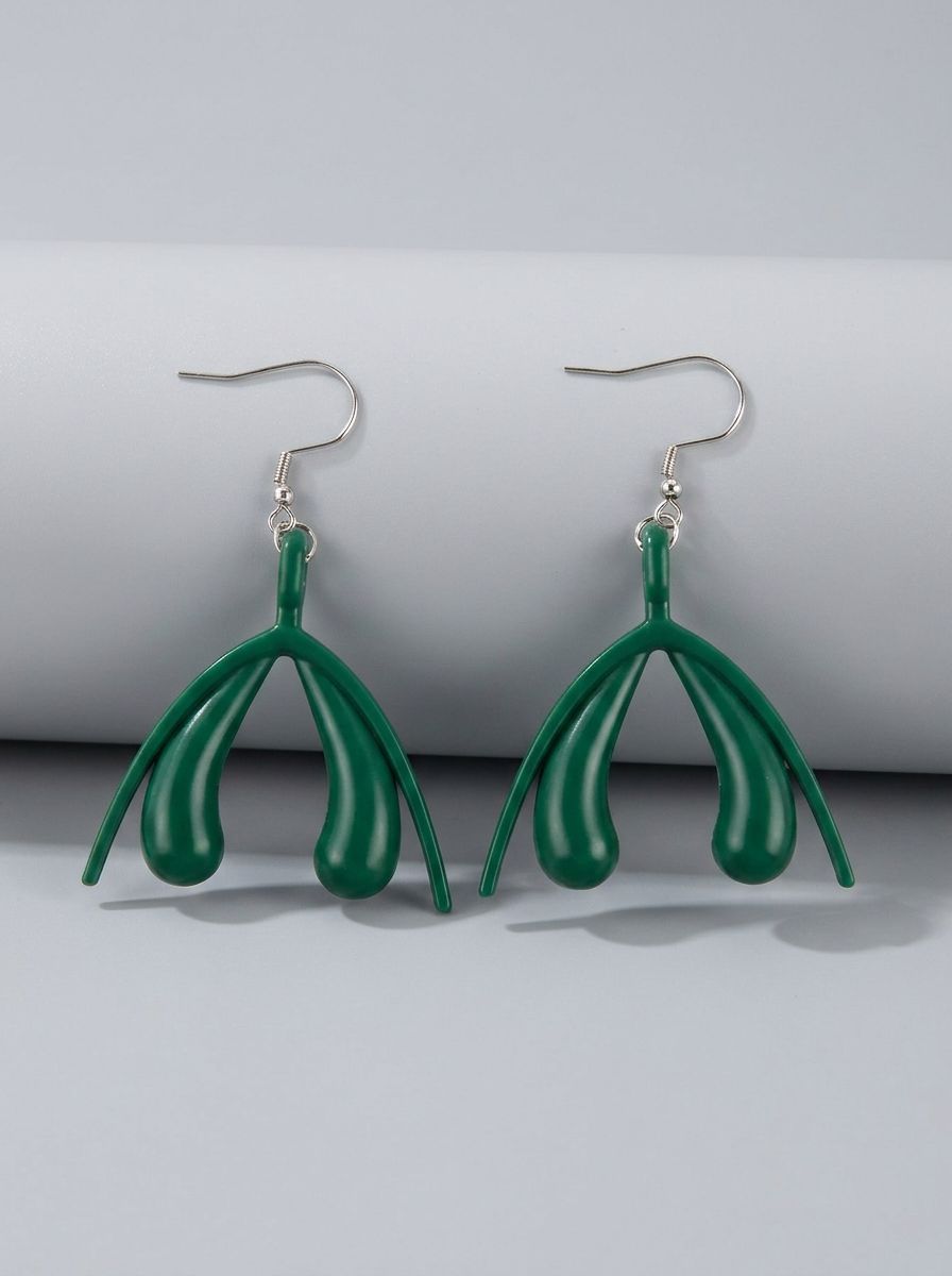 Colorful minimalist 3D printed clitoris drop earrings by Scandals, featuring a modern design and vibrant hues.