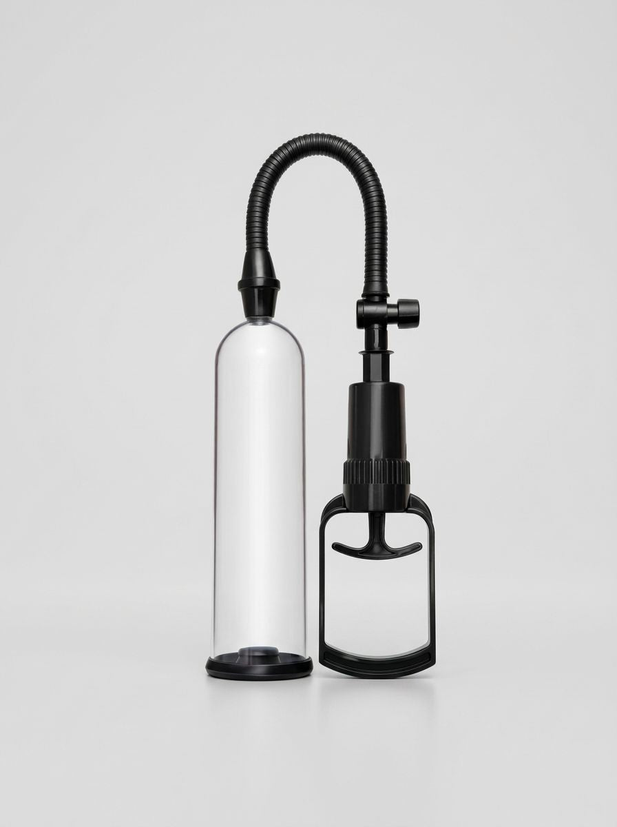 Me You Us Trigger Manual Suction Penis Pump, premium trigger penis pump displayed with clear chamber and precision manual pump mechanism