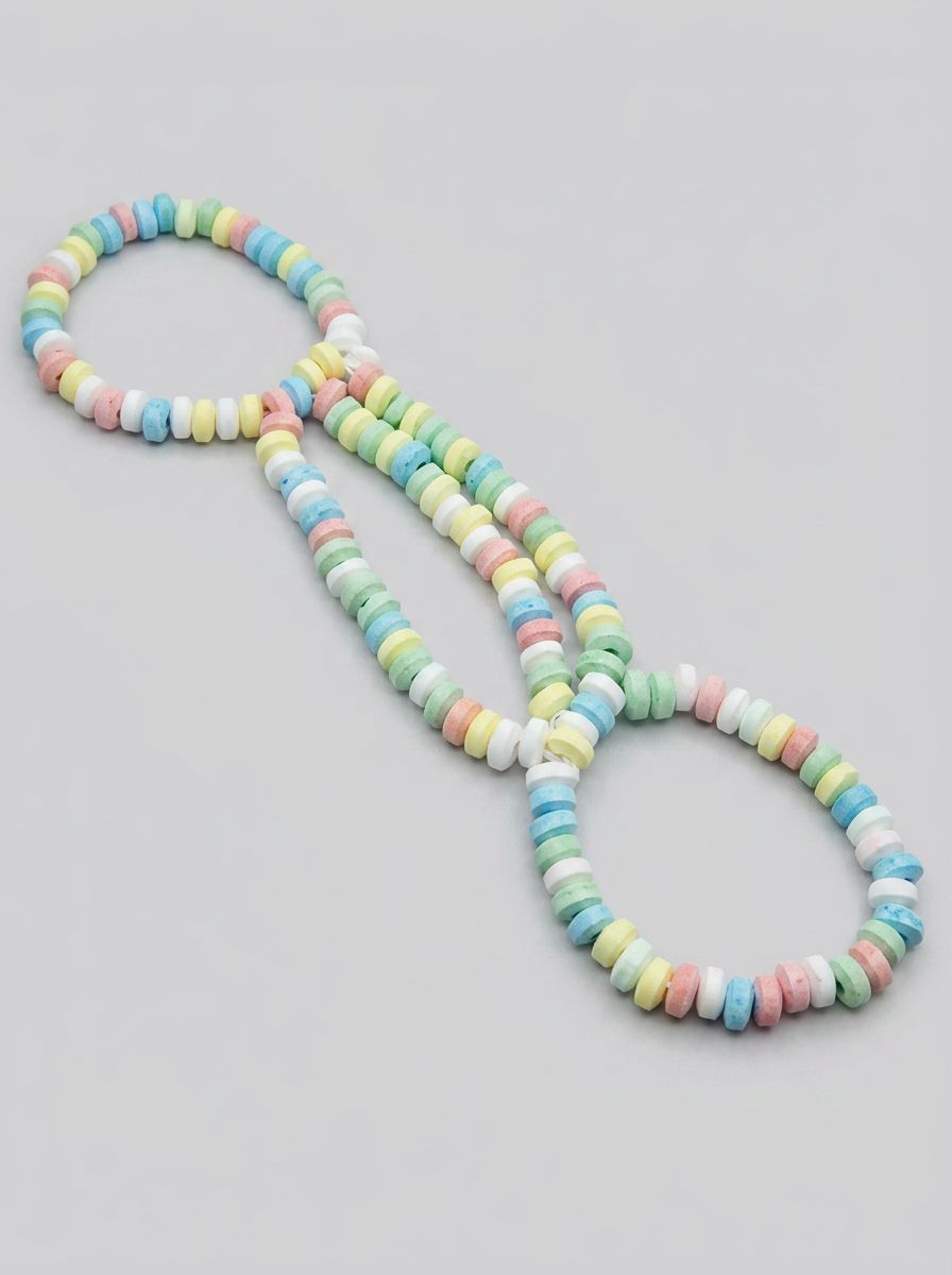 Candy Cuffs - Colourful Fruit-Flavoured Bead Accessories showcasing vibrant designs that enhance your outfit with a touch of playful elegance.