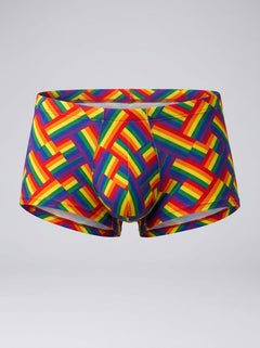 Male Power Mini Short - Available in Pink or Turquoise Lace, or Rainbow Stripe