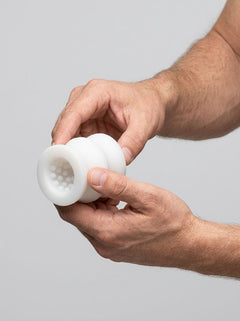 Me You Us Signature The Silicone Oral Dual Ended Stroker in black, premium dual ended stroker design