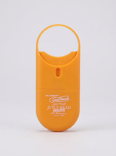 GoodHead Juicy Head Sours Dry Mouth Salivating Spray Sour Peach compact orange to-go bottle