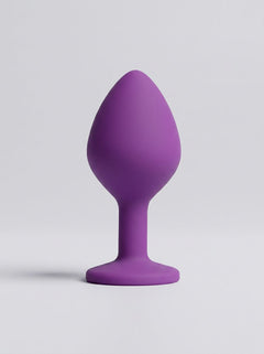 Toosh Silicone Butt Plug with Clear Gem Base - 3 colours and 3 sizes available, close-up of silicone butt plug texture