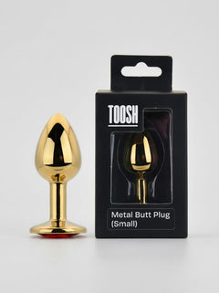 Toosh Metal Butt Plug With Gems - Aluminium Alloy, Jewelled Base, Beginner Friendly metal butt plug with elegant metallic sheen