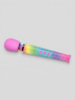 Le Wand Petite Vibrating Massager Wand elegantly displayed with travel case, perfect for luxurious pleasure on-the-go.