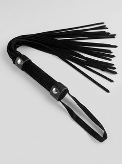 Short Suede Flogger - An elegant 15.75 inch flogger showcasing the exquisite craftsmanship of soft suede strips for gentle yet intense sensations during play.