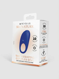 Me You Us Signature The Vibrating Couples Silicone Cock Ring designed for foreplay and penetrative pleasure, vibrating couples cock ring