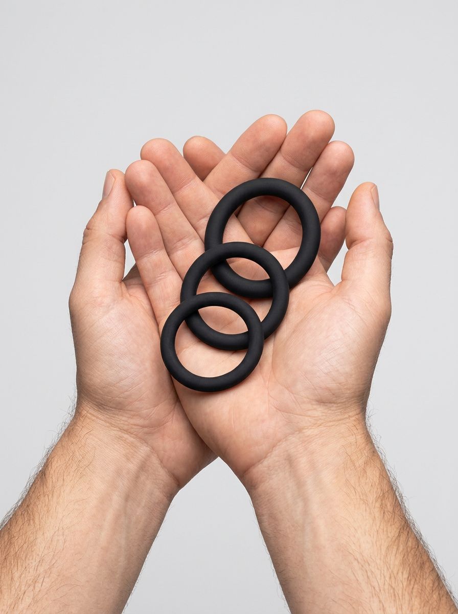 Me You Us Signature The Chubby Silicone Cock Ring 3Pc Set, three-piece cock ring set product view