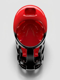 Vibrating Remote Control Plastic Chastity Cock Cage front view showing the enclosed design and enlarged opening