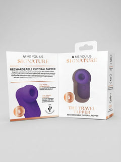 Me You Us Signature The Travel Tapper Pulsating Clitoral Suction Vibrator external stimulation toy and compact clitoral suction vibrator product image
