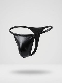 C4M Boost Black Leatherette G-String captured in an exquisite design, emphasising comfort and support for men who embrace sophistication.
