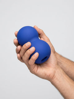 Me You Us Signature The Bubble Dual Ended Stroker in blue, premium soft TPE stroker design