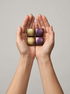Close-up of For Play His and Hers Couples Sex Chocolate, emphasising the decadent Ecuadorian milk chocolate and its unique blend.