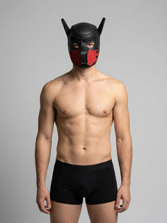 Close-up of the Prowler RED Puppy Muzzle – Neoprene material highlighting its soft texture, perfect as a puppy muzzle for enhanced comfort during play.