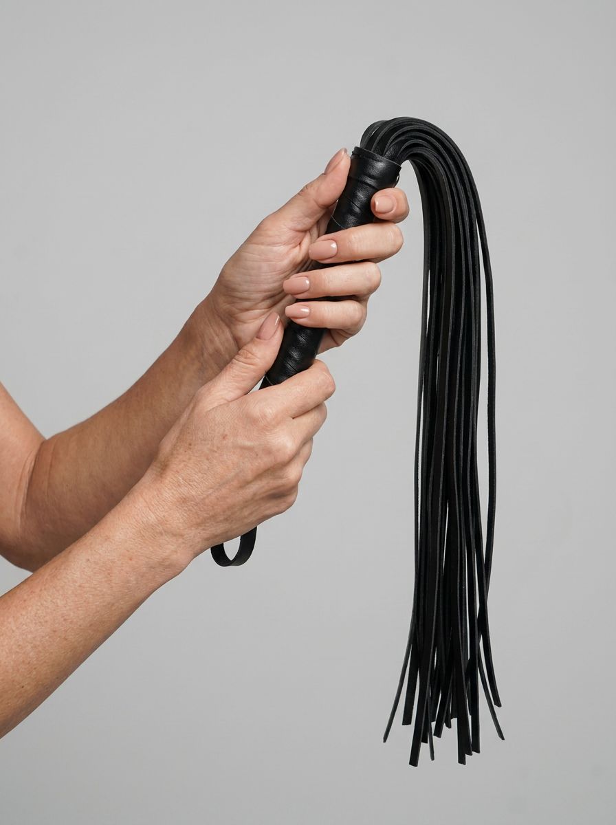 BOUND Leather Flogger Whip with Adjustable Intensity and Soft Leather Materials