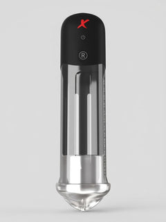 Pipedream PDX Elite Blowjob Power Pump automatic suction penis pump with clear cylinder and control valve for enhanced stimulation.