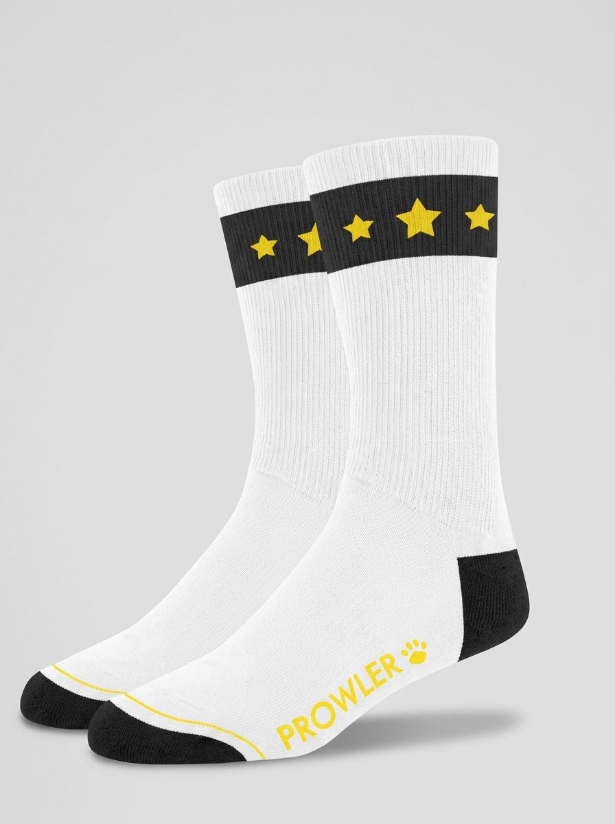 Prowler Gold Star Cotton Crew Socks featuring signature Prowler paw print detailing on the sole