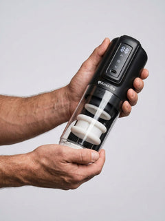 Close-up of the Amovibe Porsha Automatic Masturbator’s innovative thrusting mechanism, designed for exhilarating hands-free play.