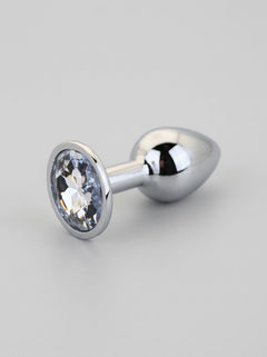 Toosh Metal Butt Plug With Gems - Aluminium Alloy, Jewelled Base, Beginner Friendly metal butt plug with smooth tapered design