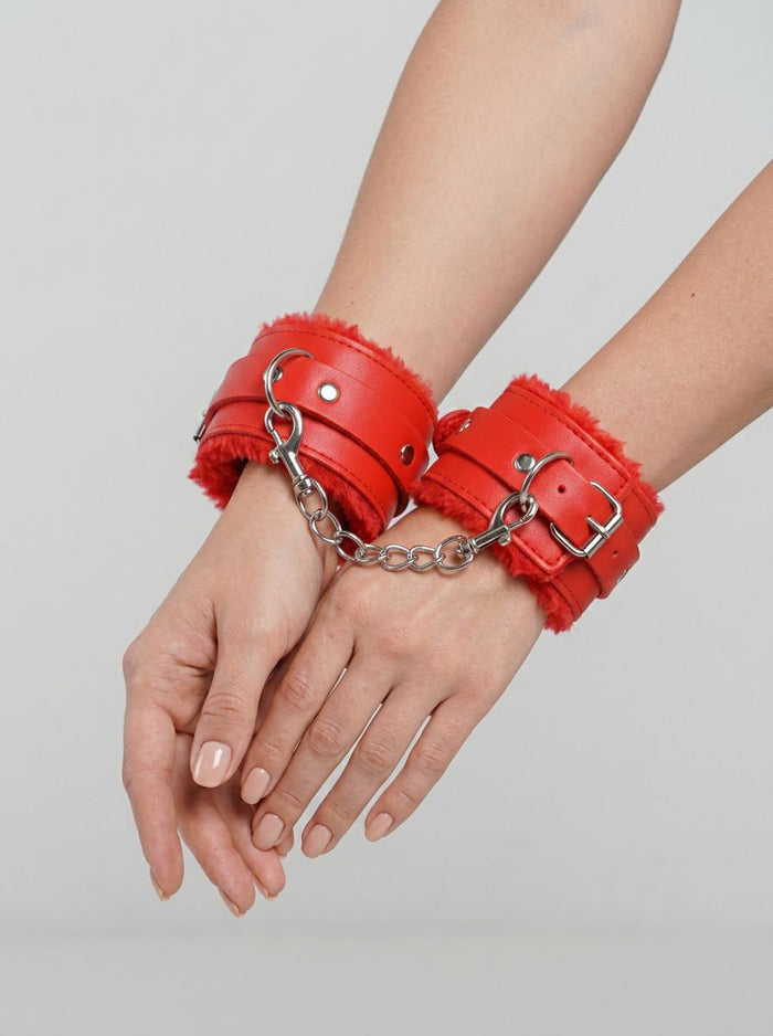 Bound to Please Furry Plush Wrist Cuffs - Stylish and Comfortable BDSM Restraints