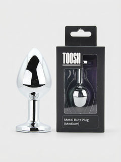 Toosh Metal Butt Plug With Gems - Aluminium Alloy, Jewelled Base, Beginner Friendly metal butt plug with pink gemstone