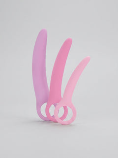 Elegant display of the Skins Care 3pcs Curved Dilator Set, perfect for progressive enhancement in intimate care, representing sophistication and comfort.