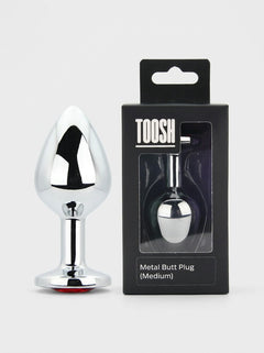Toosh Metal Butt Plug With Gems - Aluminium Alloy, Jewelled Base, Beginner Friendly metal butt plug with non-porous polished surface