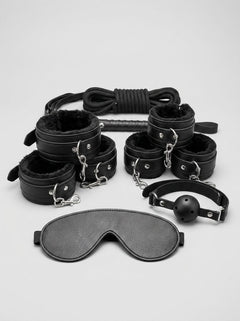 Loving Joy 8-Piece Beginner Bondage Kit with Handcuffs, Blindfold, Gag & More