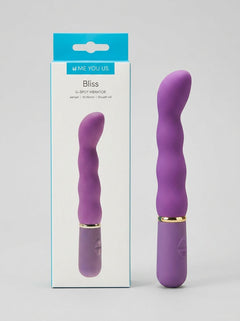 Me You Us Bliss G-Spot Vibrator Purple displayed waterproof design, ideal for both intimate moments and adventurous baths.