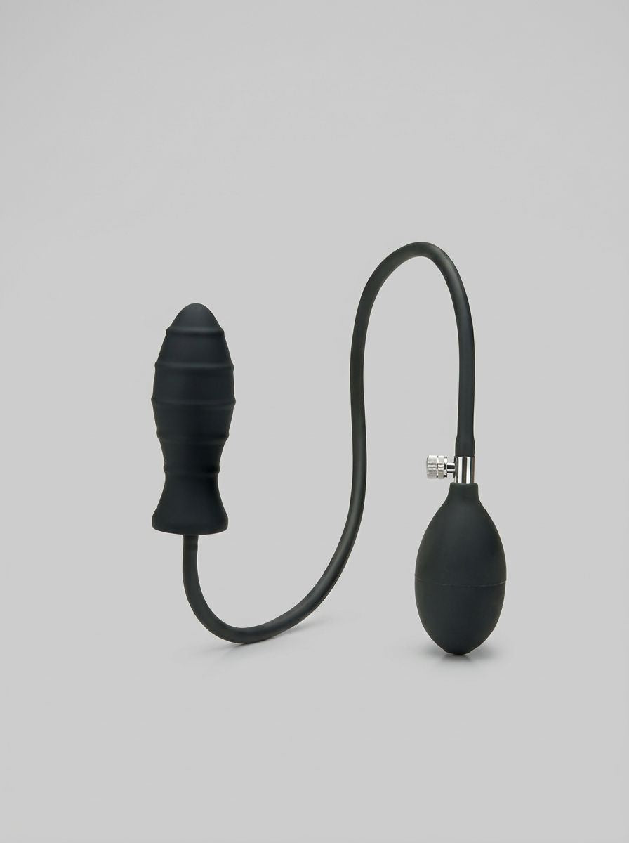 Inflatable ribbed silicone anal butt plug by Me You Us, designed for comfort and stimulation, shown with inflated feature.