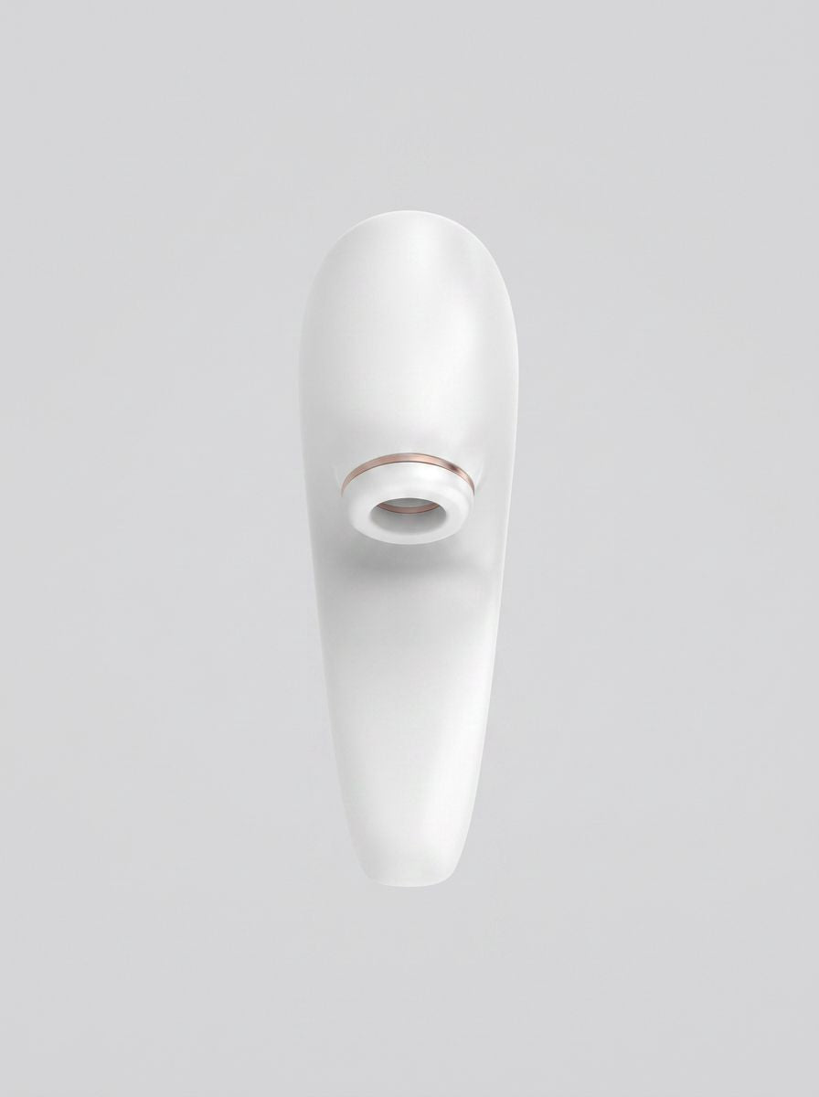 Satisfyer Pro 4 Couples Vibrator, a wearable clitoral stimulator with suction for intimate pleasure, shown on a white background.