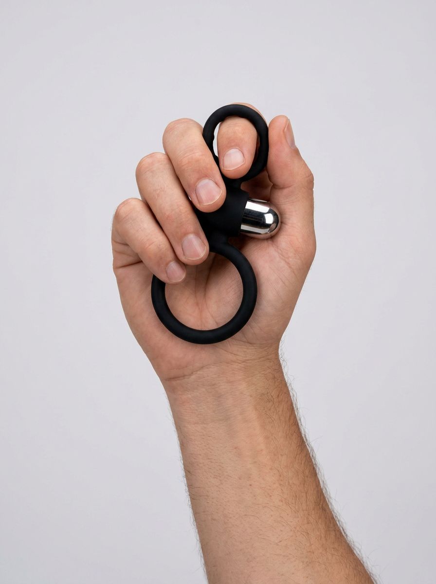 Silicone vibrating cock ring with bullet stimulator from Loving Joy, designed for enhanced pleasure and secure fit.