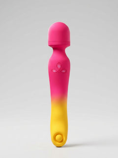 Detail view of the 2-in-1 Gradient Silicone Tapping Wand G-Spot Stimulator, emphasising its premium materials and innovative design for enhanced sensations.