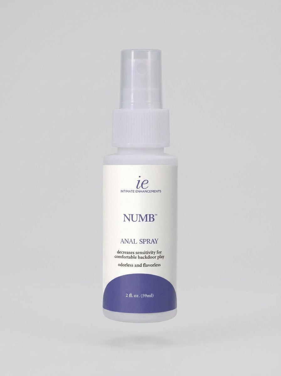 Intimate Enhancements Numb Anal Numbing Spray in 2 fl oz bottle, featuring easy-to-use spray for anal numbing relief.