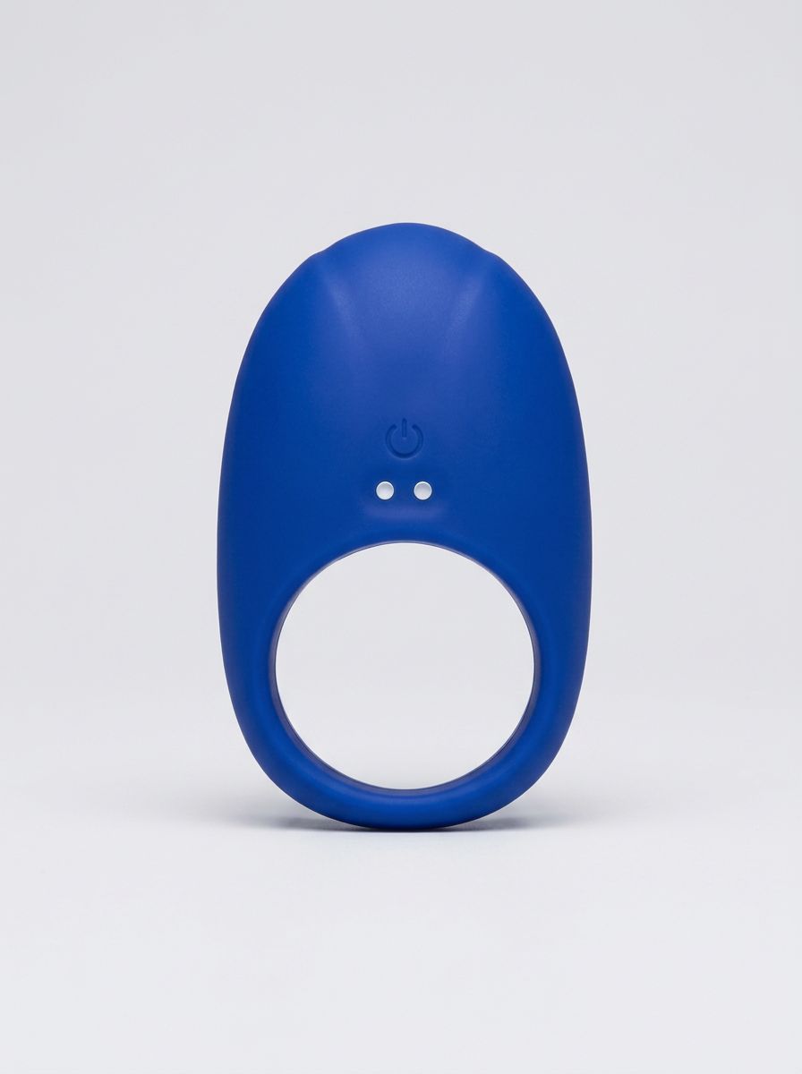 Me You Us Signature vibrating couples silicone cock ring shown on a model, highlighting its sleek design and vibrating feature.