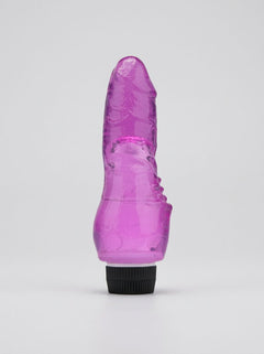 Purple Loving Joy 7-inch realistic dildo vibrator with multi-speed settings, designed for pleasure and stimulation.