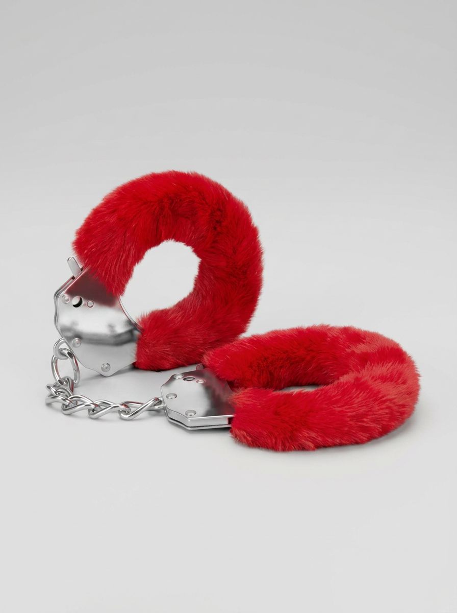 Me You Us fluffy metal handcuffs with quick release and furry trim, designed for comfortable, secure restraint.