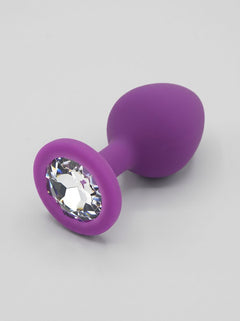 Toosh Silicone Butt Plug with Clear Gem Base - 3 colours and 3 sizes available, silicone butt plug tapered tip detail