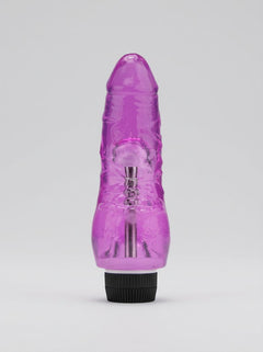 Loving Joy 7-inch realistic purple dildo vibrator with multi-speed settings, smooth texture, and lifelike design.